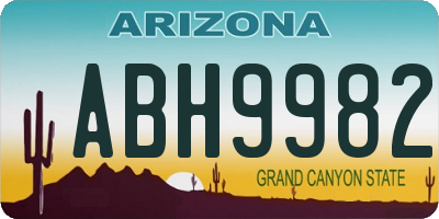 AZ license plate ABH9982