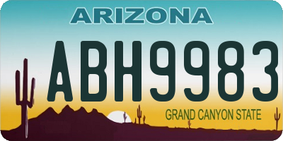 AZ license plate ABH9983