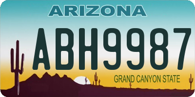 AZ license plate ABH9987