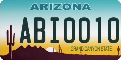 AZ license plate ABI0010