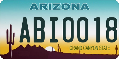 AZ license plate ABI0018