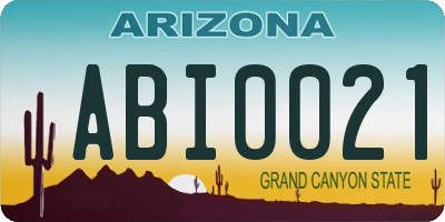 AZ license plate ABI0021