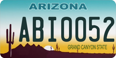 AZ license plate ABI0052