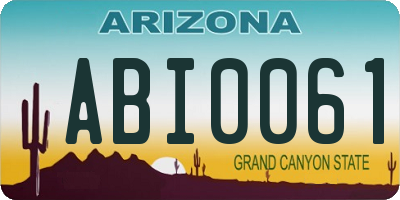 AZ license plate ABI0061