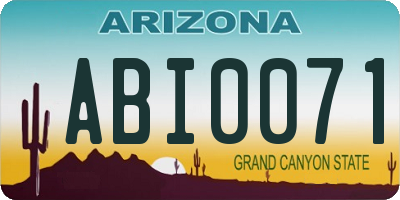 AZ license plate ABI0071