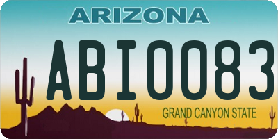 AZ license plate ABI0083