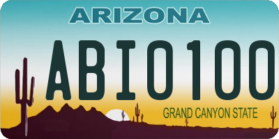 AZ license plate ABI0100