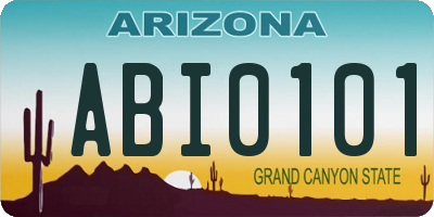AZ license plate ABI0101