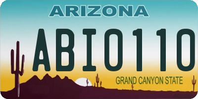 AZ license plate ABI0110