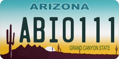 AZ license plate ABI0111