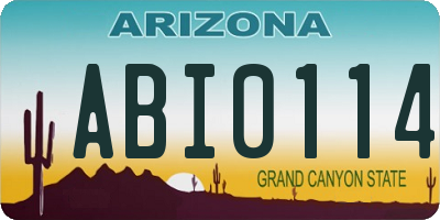AZ license plate ABI0114