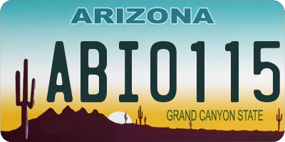 AZ license plate ABI0115