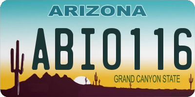 AZ license plate ABI0116