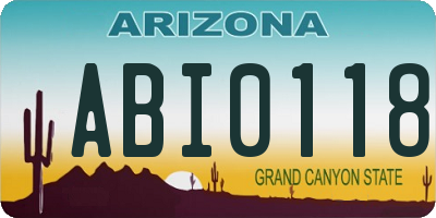 AZ license plate ABI0118