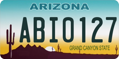 AZ license plate ABI0127