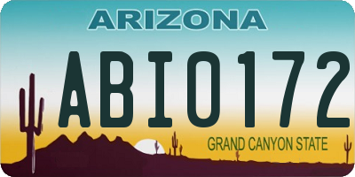 AZ license plate ABI0172
