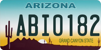 AZ license plate ABI0182