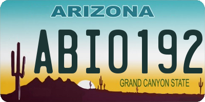 AZ license plate ABI0192