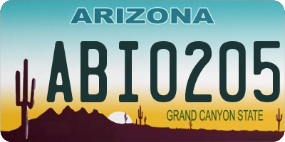 AZ license plate ABI0205