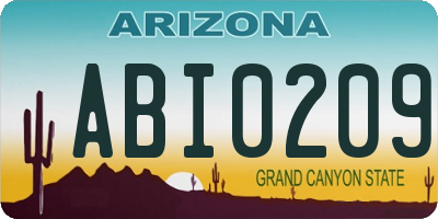 AZ license plate ABI0209
