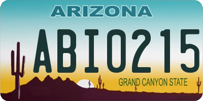 AZ license plate ABI0215