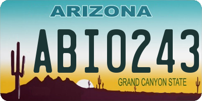 AZ license plate ABI0243