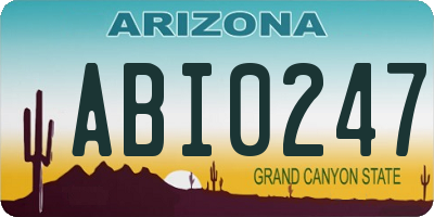 AZ license plate ABI0247