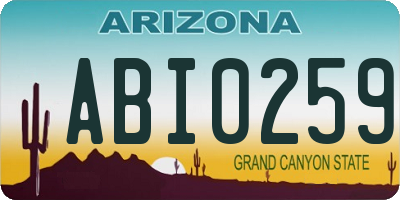 AZ license plate ABI0259