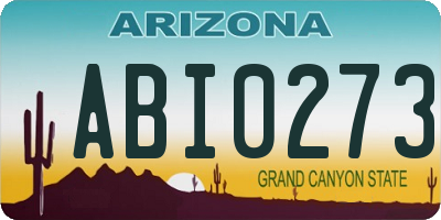 AZ license plate ABI0273