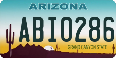 AZ license plate ABI0286