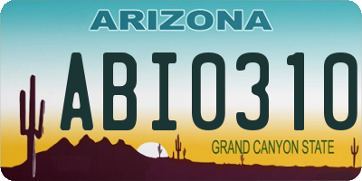 AZ license plate ABI0310