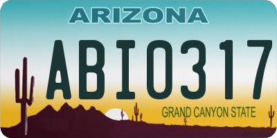 AZ license plate ABI0317