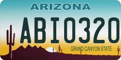 AZ license plate ABI0320