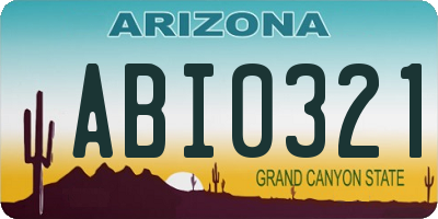 AZ license plate ABI0321
