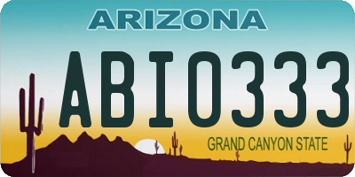 AZ license plate ABI0333
