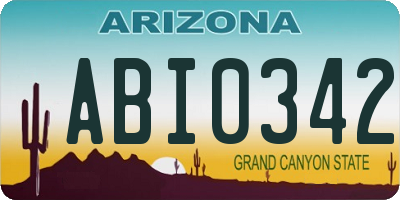 AZ license plate ABI0342