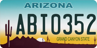 AZ license plate ABI0352