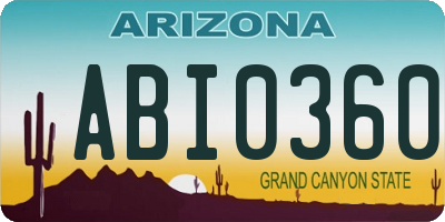 AZ license plate ABI0360