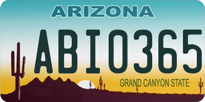 AZ license plate ABI0365