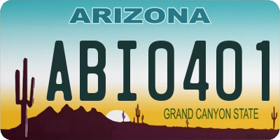 AZ license plate ABI0401