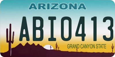AZ license plate ABI0413