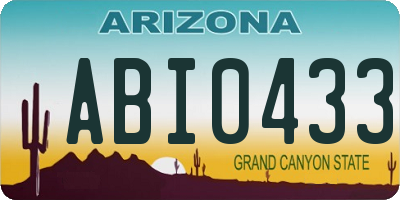 AZ license plate ABI0433