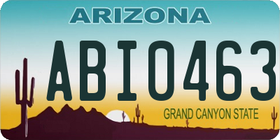 AZ license plate ABI0463