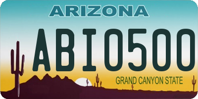 AZ license plate ABI0500