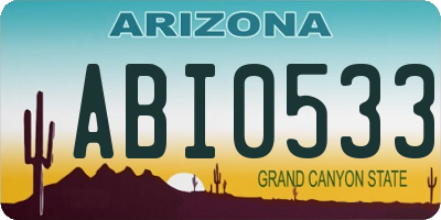AZ license plate ABI0533