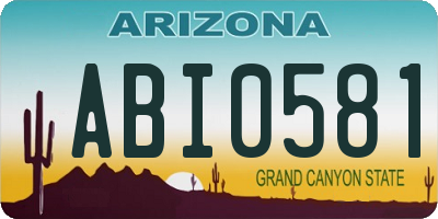 AZ license plate ABI0581