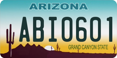 AZ license plate ABI0601