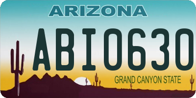 AZ license plate ABI0630