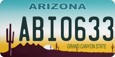 AZ license plate ABI0633