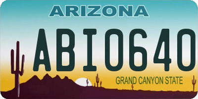 AZ license plate ABI0640